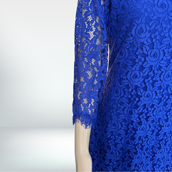 Diane Von Furstenberg Royal Blue Lace Mini Dress 6 - Picture 6 of 10